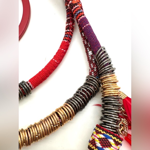 Tribal Style Feather Statement Necklace - Picture 6 of 12